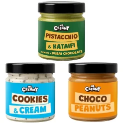 Creme Spalmabili E Topping-Mr. Creamy Combo "Best Seller", Pistacchio & Kataifi + Cookies & Cream + Peanut Butter Cup (3 creme da 200 g)