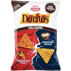 Patatine E Chips-Doritos Collisions Stranger Things, mix di snack di mais al gusto formaggio cremoso e pizza pepperoni da 140g