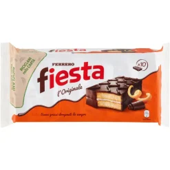 Merendine E Tarts-Ferrero Fiesta, 10 merendine all'arancia con liquore e ricoperte di cacao da 36g