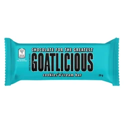 Snack Al Cioccolato-Goatlicious Cookies N Cream Bar, tavoletta di cioccolato bianco e cookies da 20g