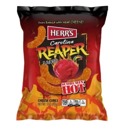 Patatine E Chips-Herr's Carolina Reaper Flavoured Cheese Curls, confezione di patatine da 28g