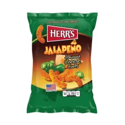 Patatine E Chips-Herr's Jalapeño Cheese Curls, patatine piccanti al peperoncino jalapeño da 28g