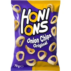 Patatine E Chips-Honions Onion Rings, patatine alla cipolla da 70g