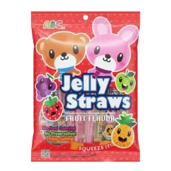 Caramelle Liquide|Caramelle Gommose E Morbide-ABC Jelly Straws Fruit Flavor Squeeze, gelatine alla frutta da 300g