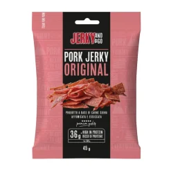 Carne Secca-Jerky and Go Pork Jerky Original, carne secca di maiale da 45g