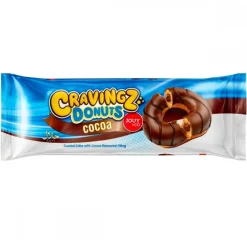 Merendine E Tarts-Jouy&co Cravingz Donuts Cocoa, 5 ciambelle ripiene e ricoperte di cioccolato da 40g
