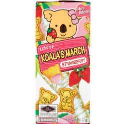 Biscotti E Wafer-Lotte Koala's March Strawberry Biscuit, biscotti al gusto di fragola da 37g