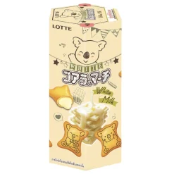 Biscotti E Wafer-Lotte Koala's March White Milk, biscotti ripieni di cioccolato bianco da 37g