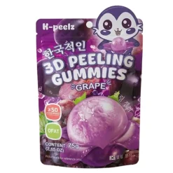 Caramelle Gommose E Morbide-K-peelz 3D Peeling Gummies Grape, caramelle gommose al gusto di uva da 75g