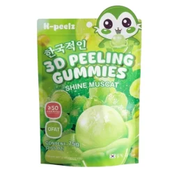 Caramelle Gommose E Morbide-K-peelz 3D Peeling Gummies Shine Muscat, caramelle gommose al gusto di uva da 75g