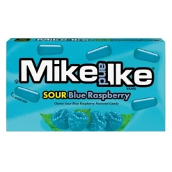 Caramelle Gommose E Morbide-Mike and Ike Sour Blue Raspberry, caramelle aspre al gusto di lampone da 120g