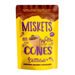 Biscotti E Wafer-- Nessun produttore - Miskets Cones With Milk Chocolate, coni di cialda con ripieno di cioccolato al latte da 70g