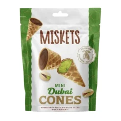 Biscotti E Wafer-- Nessun produttore - Miskets Mini Dubai Cones, coni di cialda con ripieno di pistacchio e cioccolato al latte da 50g