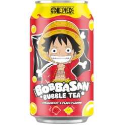 Tè, Bubble Tea E Kombucha-One Piece Luffy Bobbasan Ultra Ice Tea Strawberry & Peach Flavour, bubble tea al gusto di fragola e pesca da 320ml