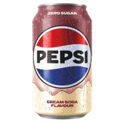 Soft Drink-Pepsi Cream Soda Zero Sugar, bevanda gassata al gusto di cola e vaniglia da 330ml