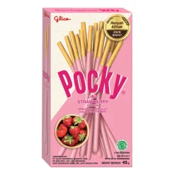 Biscotti E Wafer-Pocky Strawberry, biscotti ricoperti di crema alle fragole da 45g