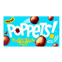 Snack Al Cioccolato-Poppets! Salted Caramel Fudge, cioccolatini ripieni di caramello salato da 40g