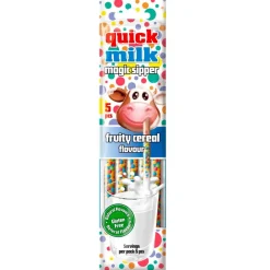 Cannucce Aromatizzate-Quick Milk Magic Sipper Fruity Cereal Flavor, cannucce con caramelle al gusto di cereali alla frutta da 30g
