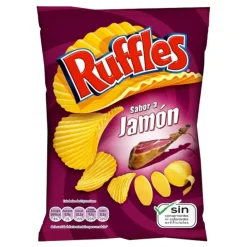 Patatine E Chips-Ruffles Jamon, patatine al gusto di jamon da 150g